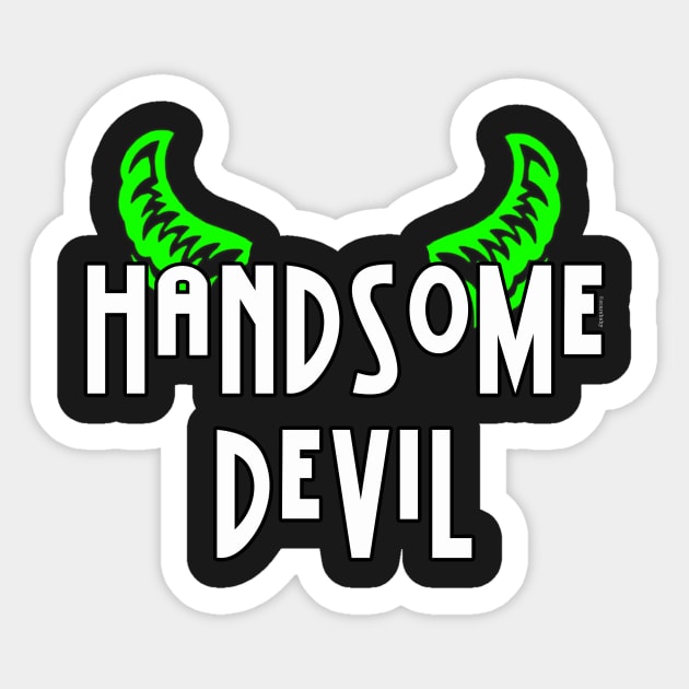 Handsome Devil with Horns Sticker by Scarebaby